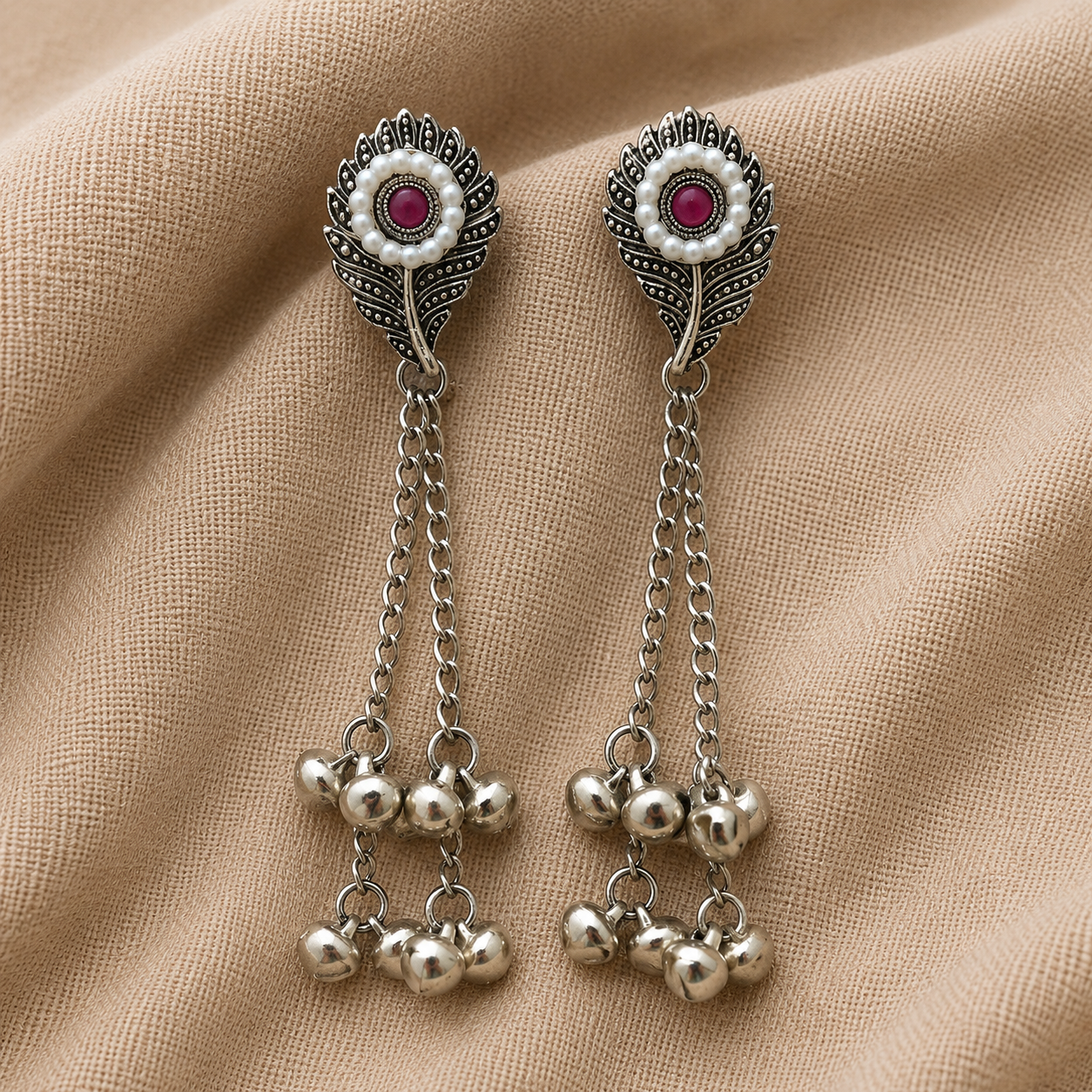 Premium oxidized silver statement earrings for women (Lightweight Ethnic Party Wear Jewelry)