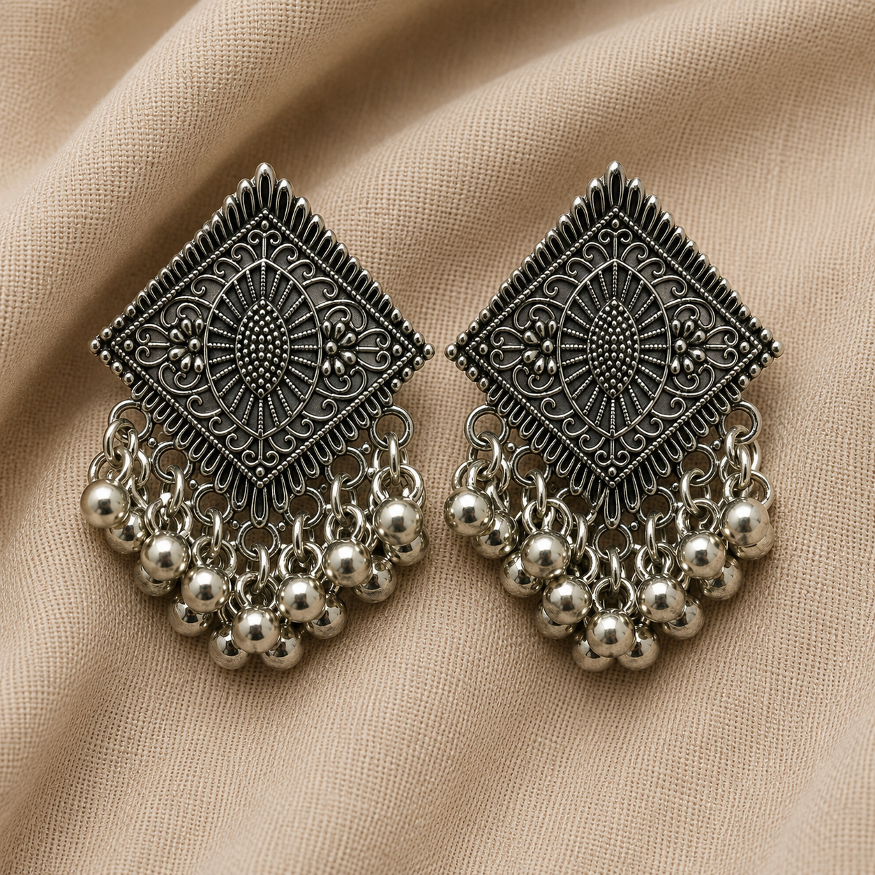 Premium oxidized silver statement earrings for women (Lightweight Ethnic Party Wear Jewelry)